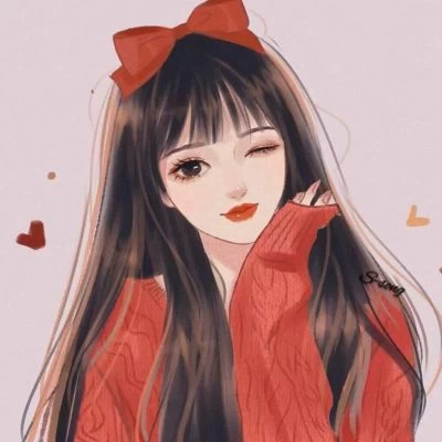 手绘头像女，好看优质喜欢你笑时候的样子