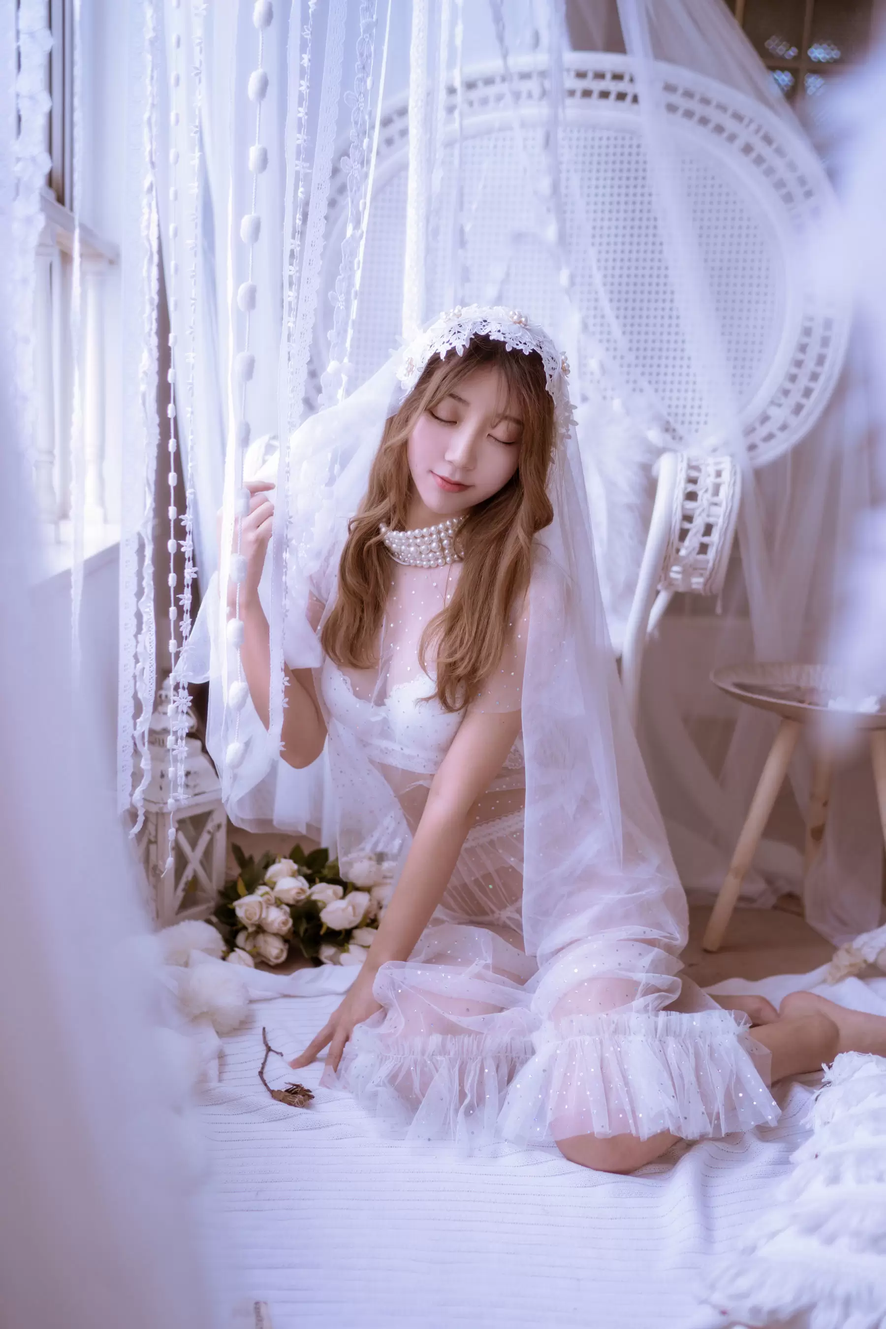 [萝莉COS] 黑川 – 年上彼女 婚纱+毛衣 [39P] - 秀人网免费无水印在线套图写真