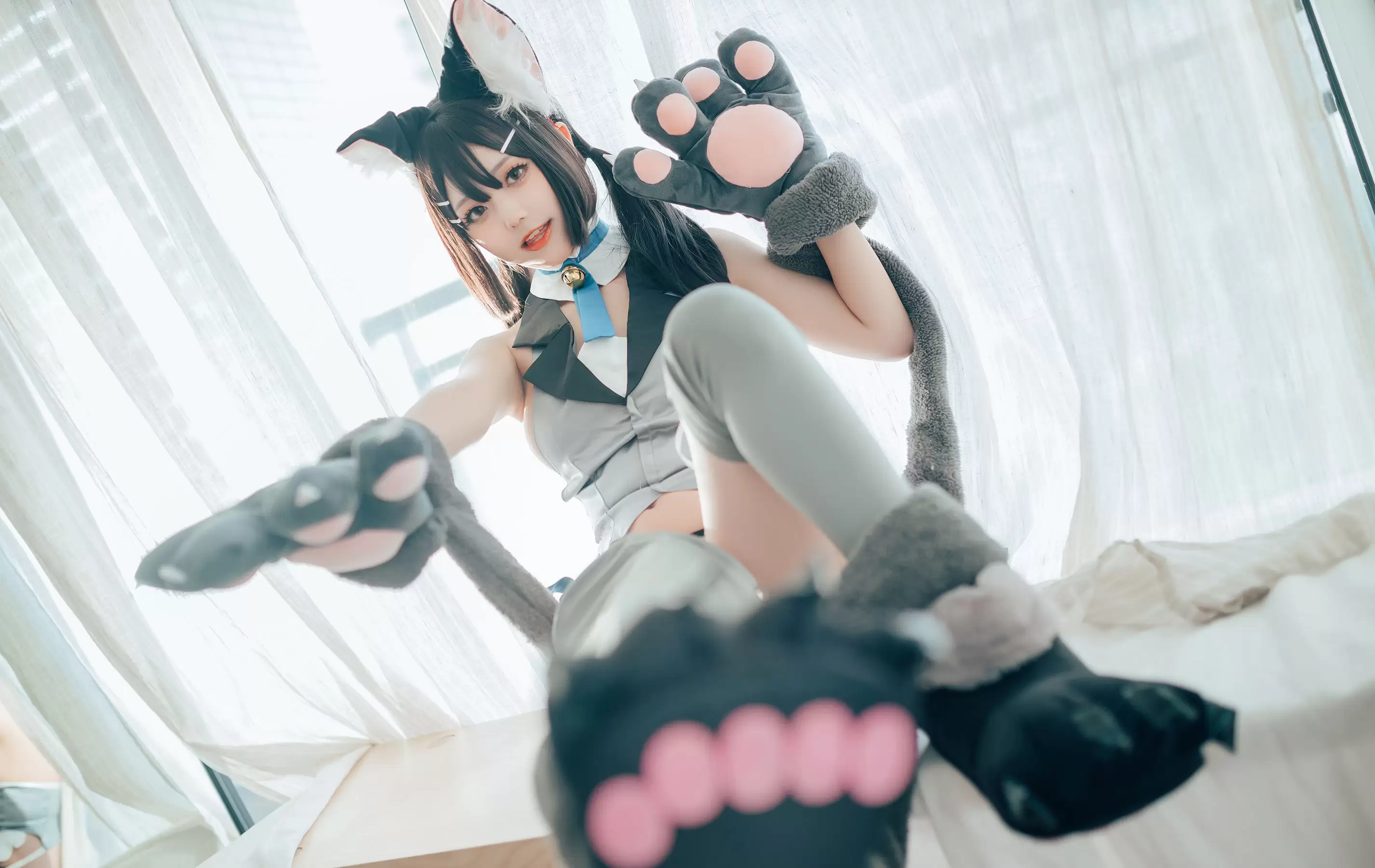 微博萌妹蓝小沂KiKi – 猫娘 [7P] - 秀人网免费无水印在线套图写真