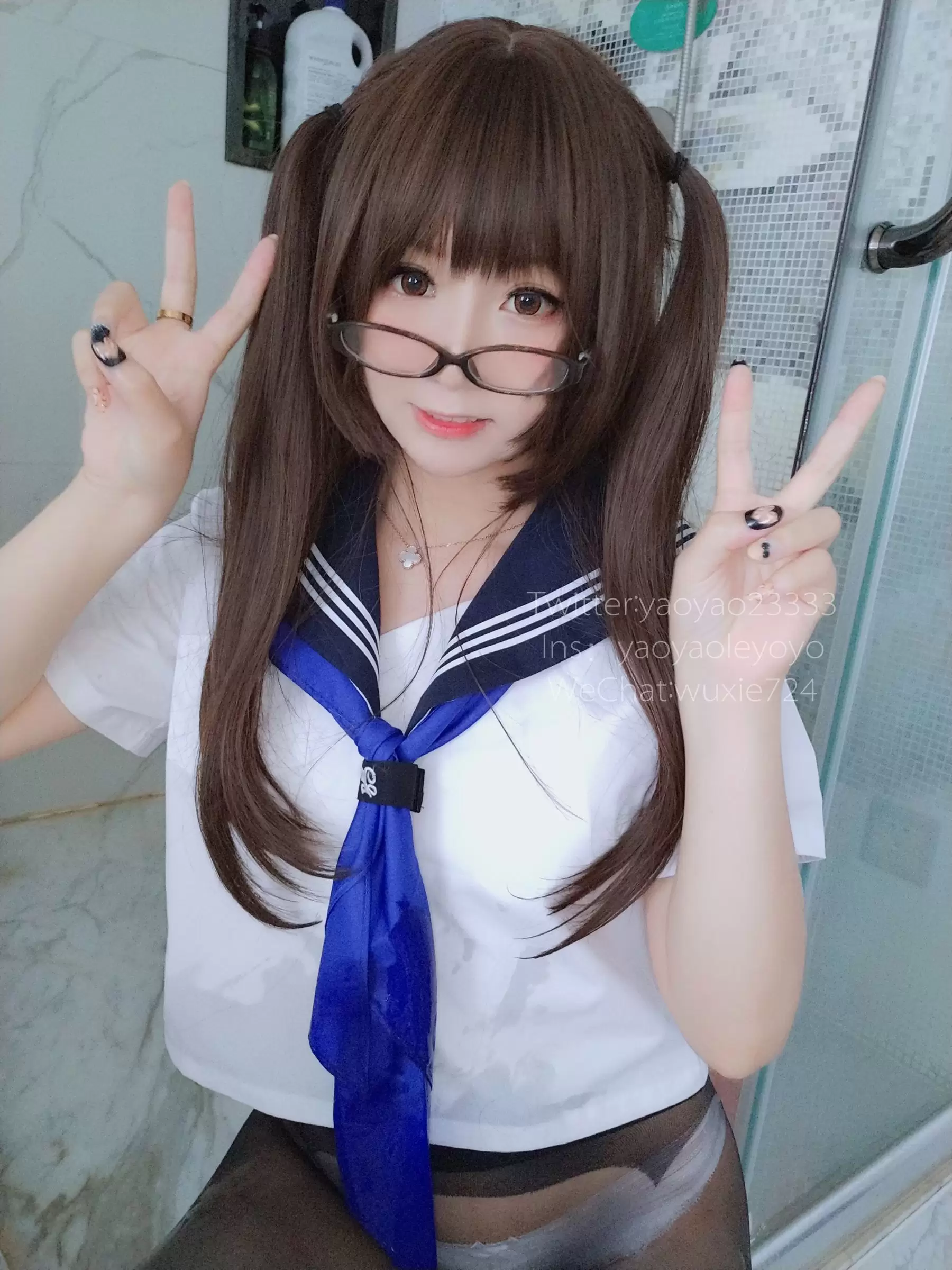 [萝莉COS] 摇摇乐yoyo – 蓝色jk [37P] - 秀人网免费无水印在线套图写真