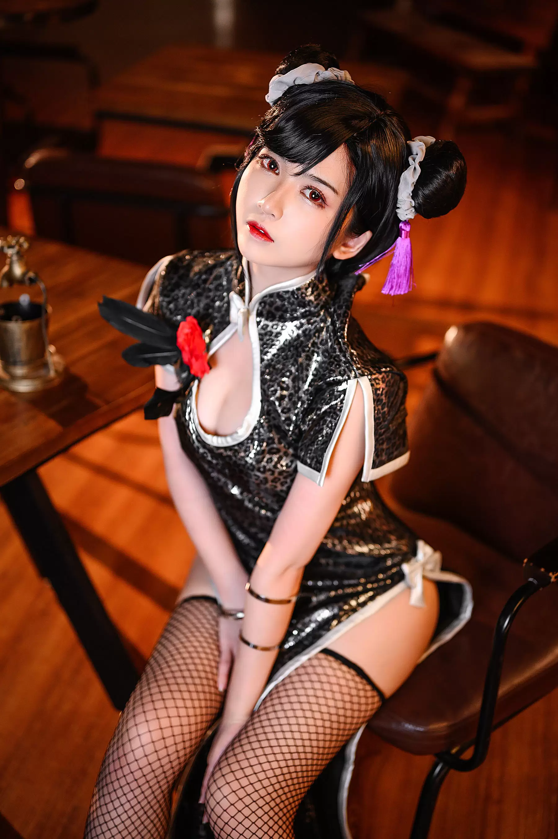 超人气Coser鳗鱼霏儿 – 蒂法旗袍 [42P] - 秀人网免费无水印在线套图写真