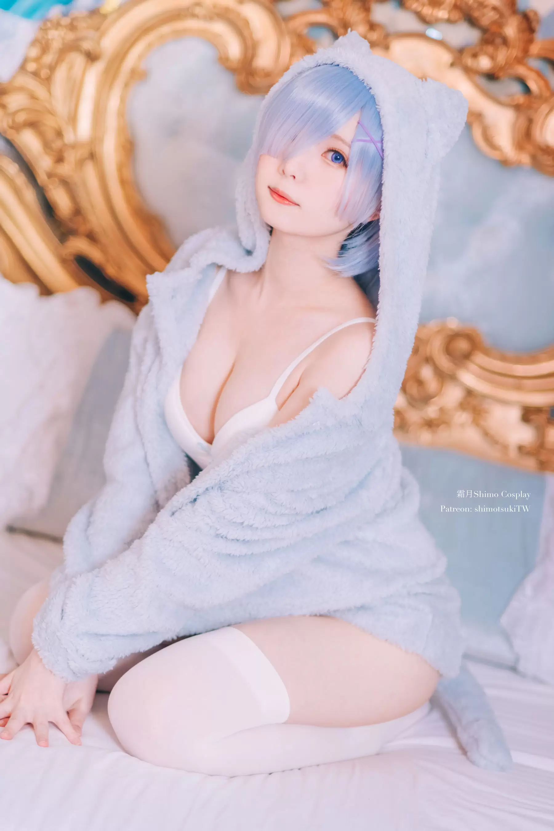 微博妹纸霜月shimo – 雷姆猫咪装 [16P] - 秀人网免费无水印在线套图写真