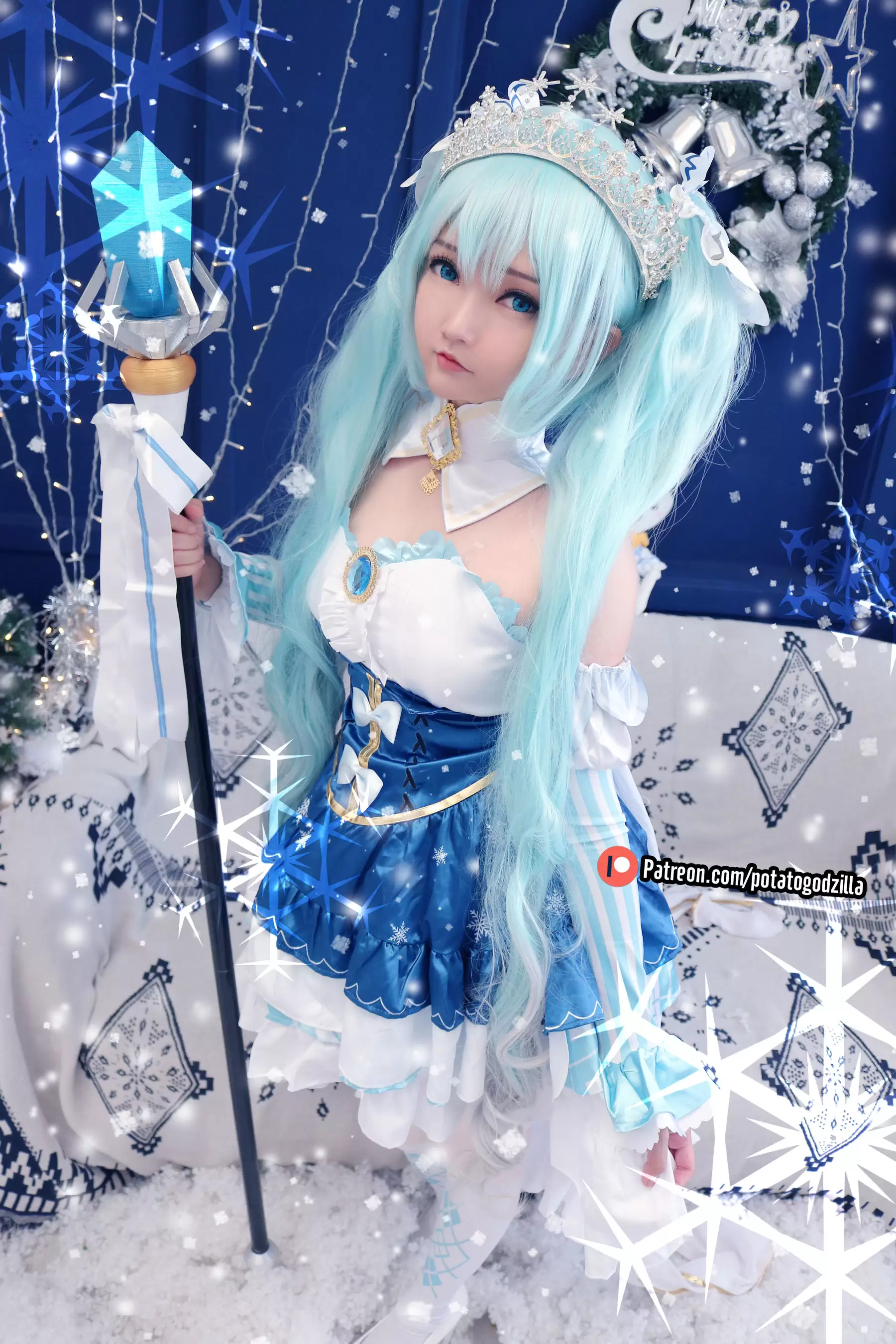 Coser小姐姐Potato Godzilla – Snow Miku [41P] - 秀人网免费无水印在线套图写真