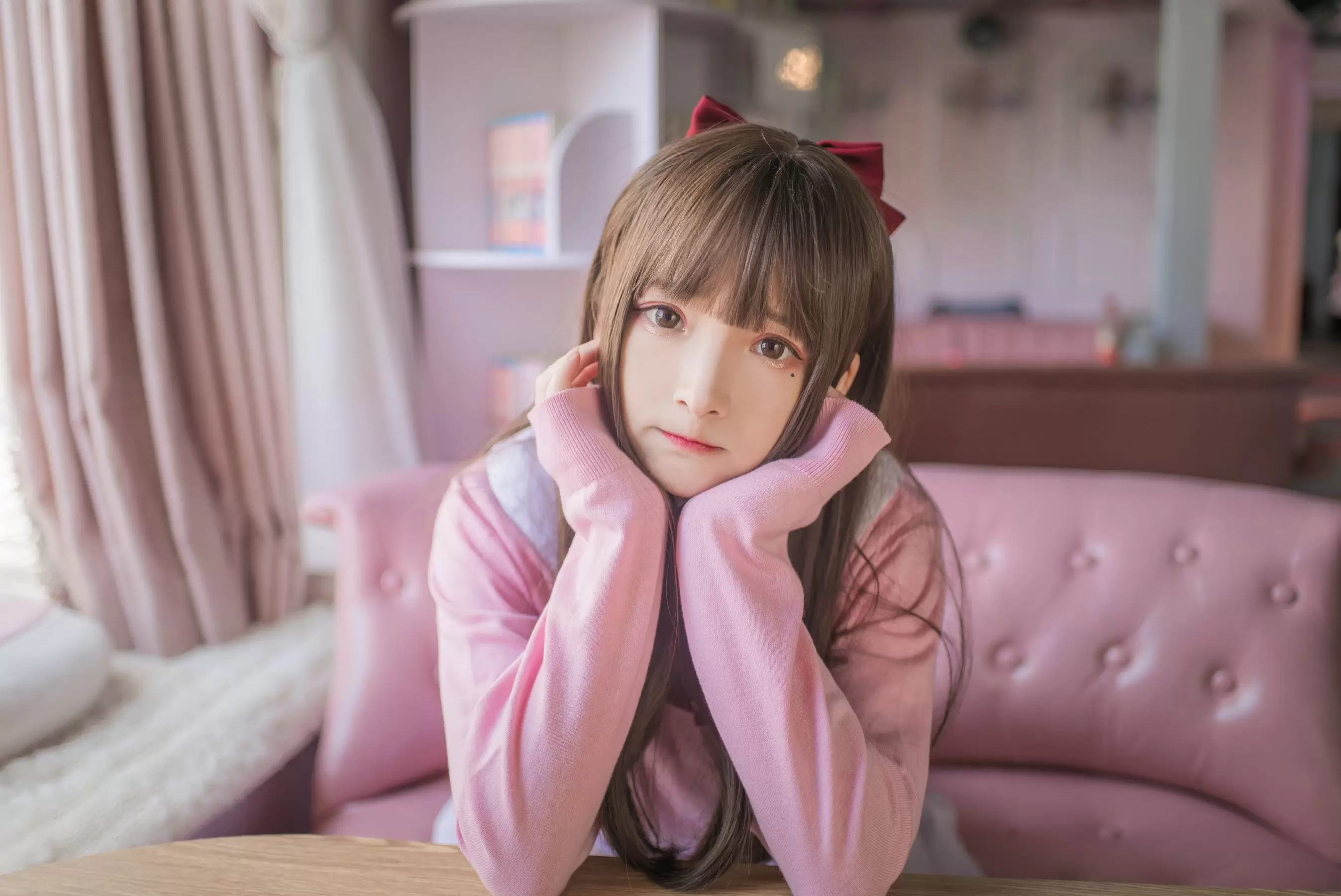 二次元美女古川kagura – 粉色JK [16P] - 秀人网免费无水印在线套图写真