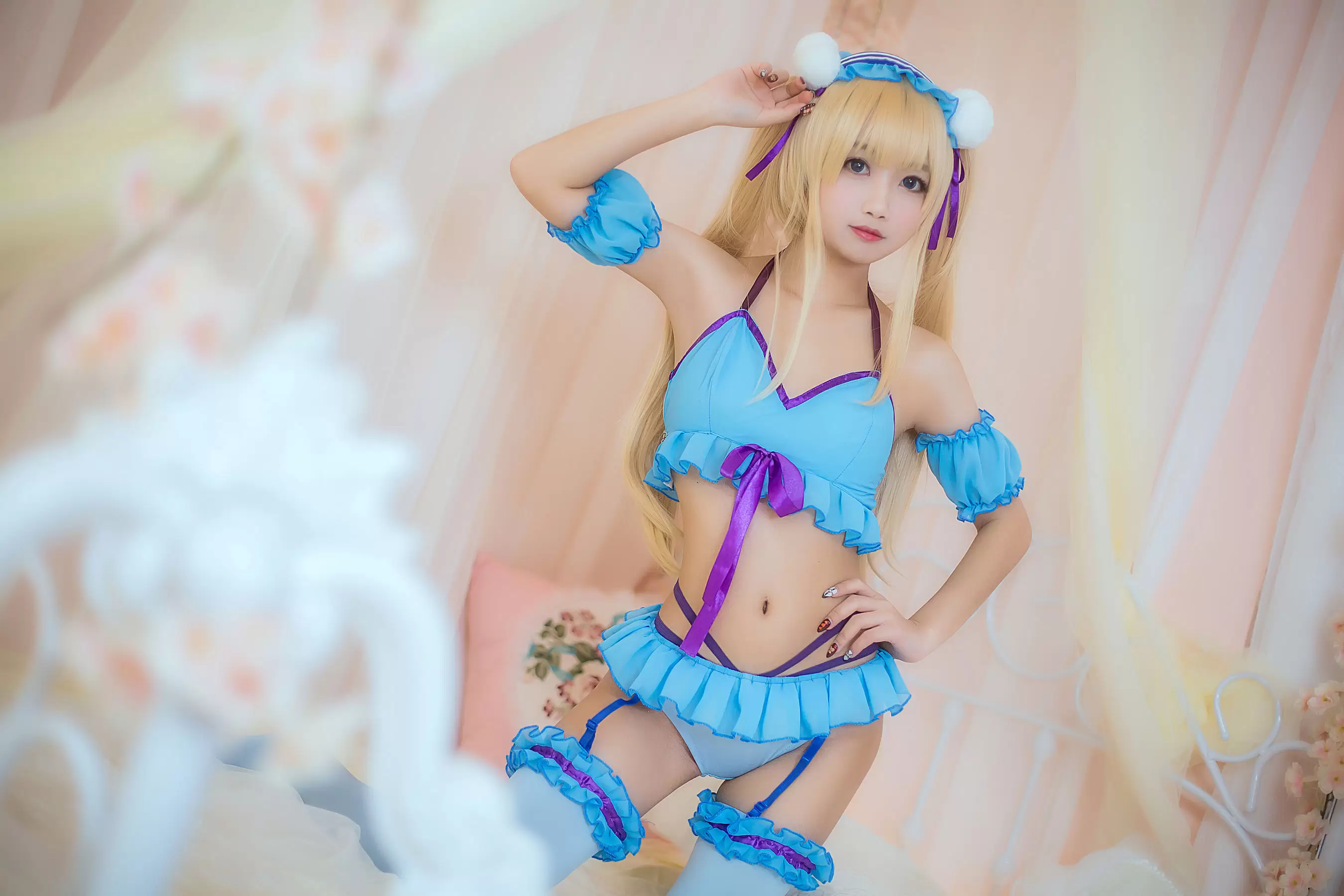 白嫩美少女鬼畜瑶 睡衣 [14P] - 秀人网免费无水印在线套图写真