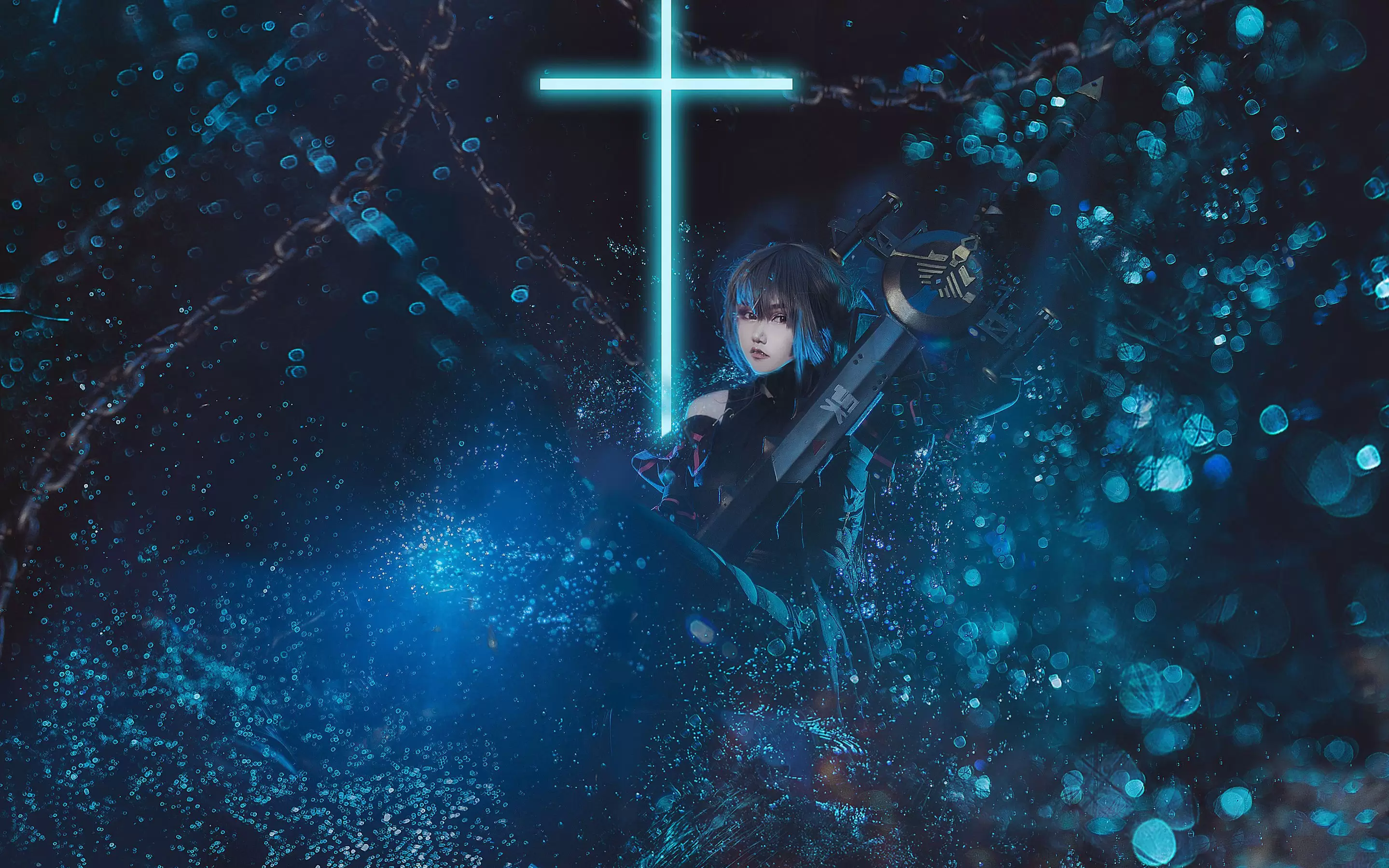 微博萌妹蓝小沂KiKi – 明日方舟 幽灵鲨 [8P] - 秀人网免费无水印在线套图写真