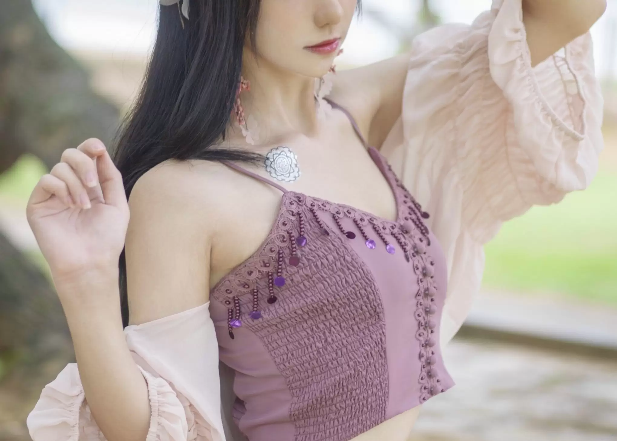 [Cosplay写真] 动漫博主南桃Momoko – 紫日常 [10P] - 秀人网免费无水印在线套图写真