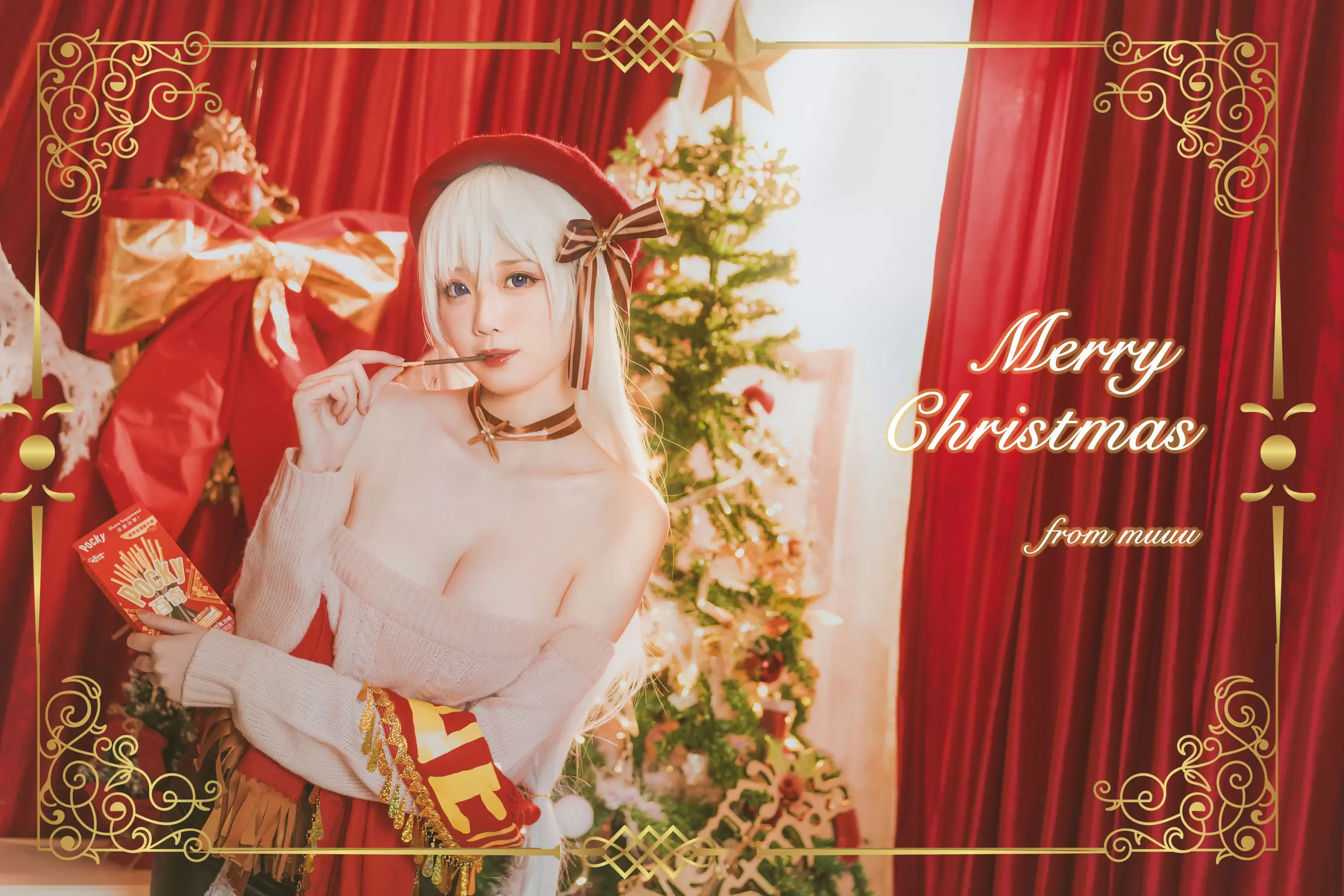 [Cosplay写真] 动漫博主炸酱沐沐 – 贝尔法斯特 女仆的购物日 [25P] - 秀人网免费无水印在线套图写真