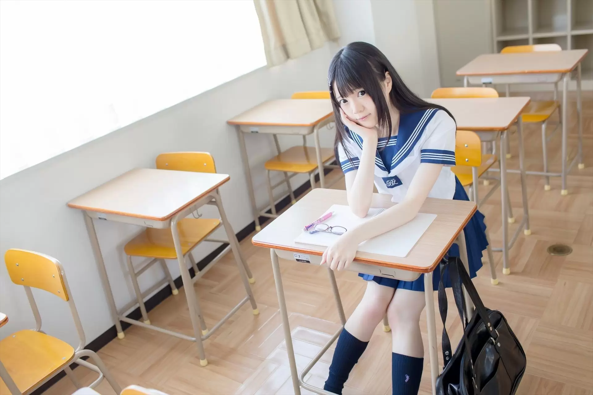 [まきろん。]君夏 – 君と僕の夏休み 紺スク [80P] - 秀人网免费无水印在线套图写真