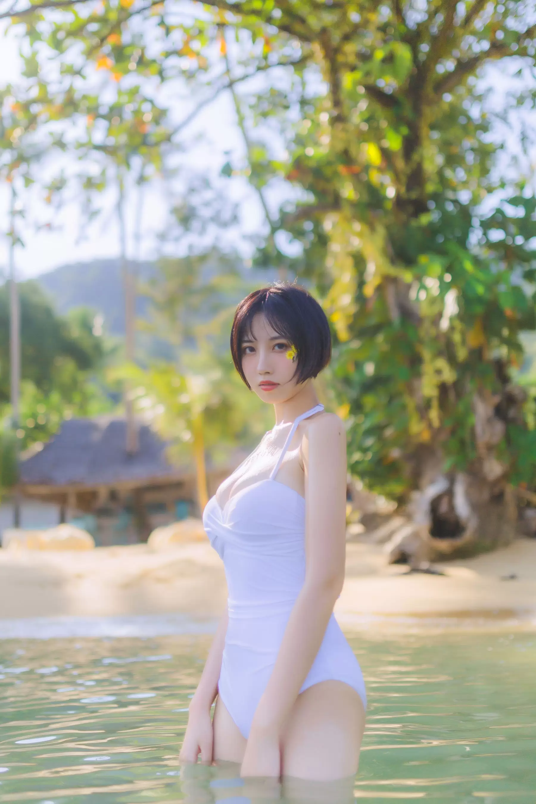 次元少女念雪ww – 白色泳衣 [30P] - 秀人网免费无水印在线套图写真