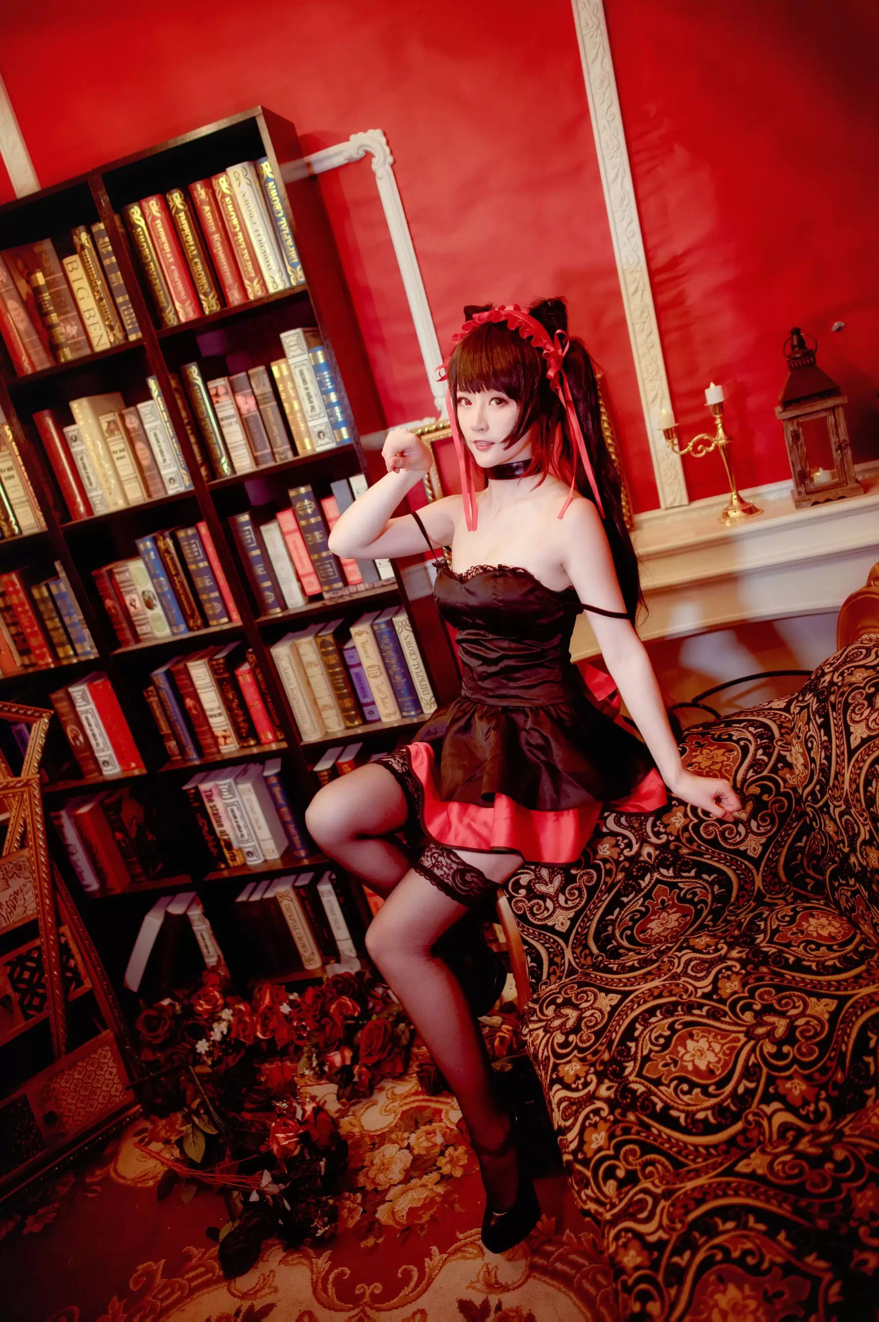 [Cosplay写真] 萌宠博主yui金鱼 – 时崎狂三 黑裙 [11P] - 秀人网免费无水印在线套图写真