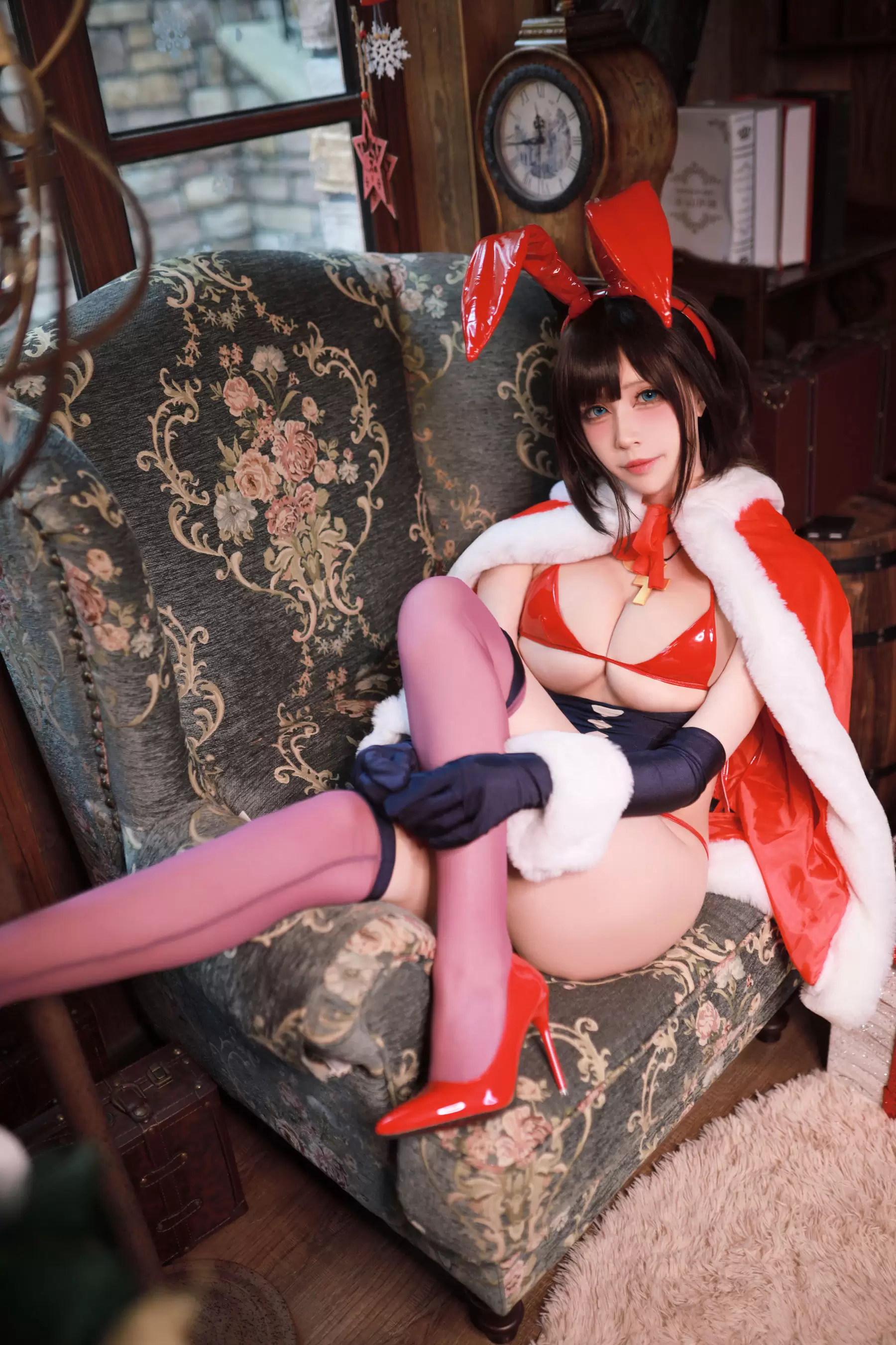 黑白御猫 – 魔太郎圣诞兔子 [35P] - 秀人网免费无水印在线套图写真