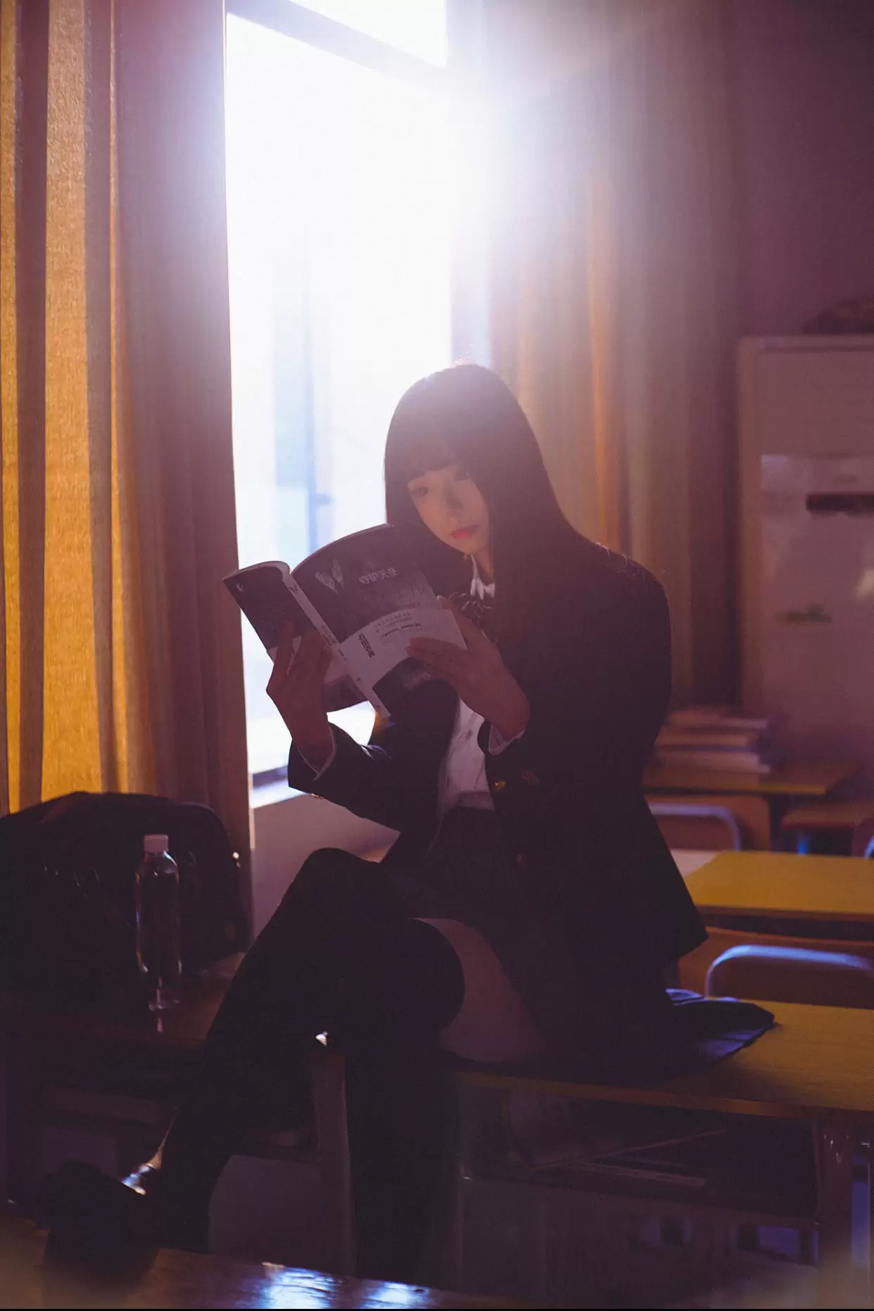 萌系小野妹子w 冬装JK [17P] - 秀人网免费无水印在线套图写真