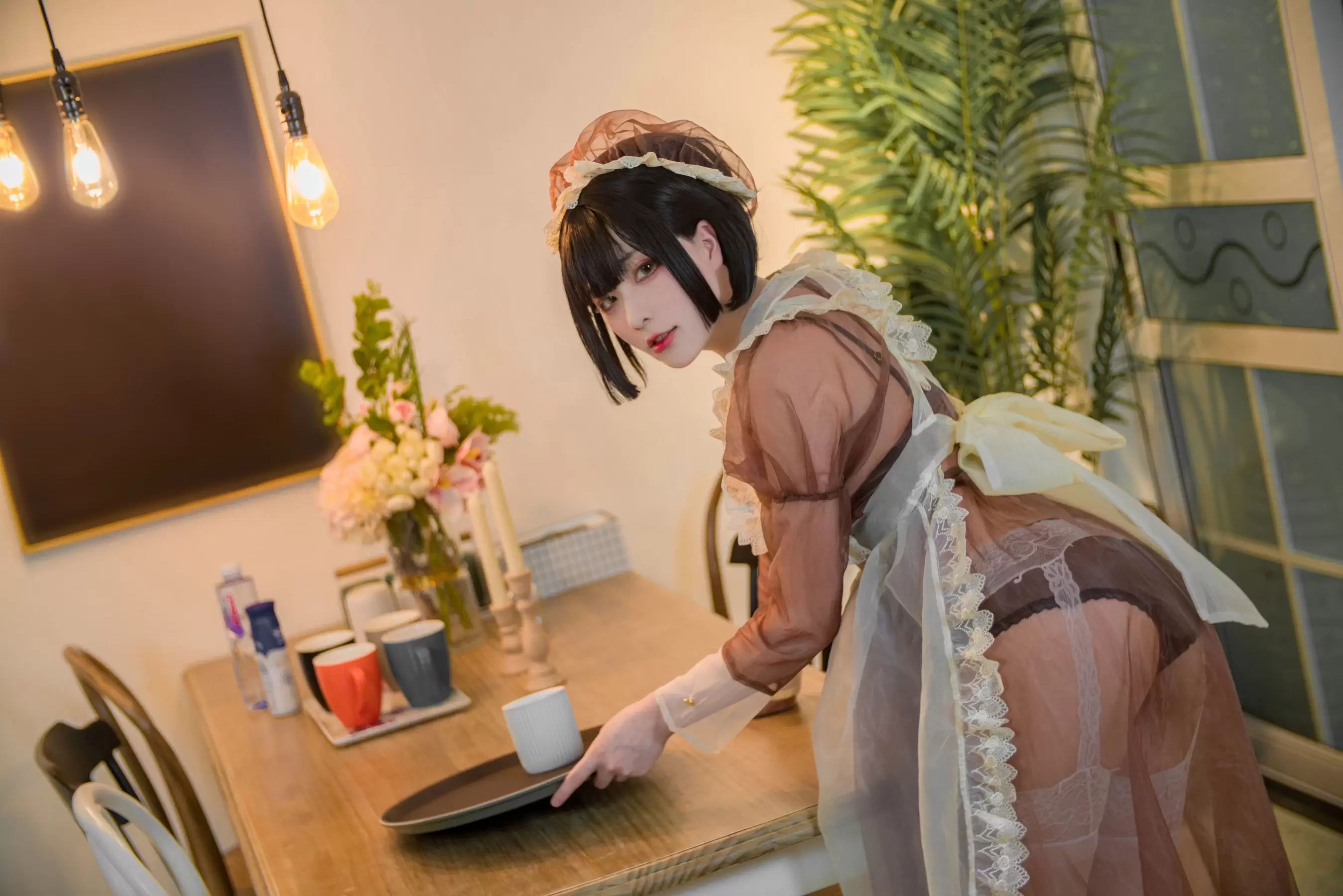 起司块wii写真 棕色透明装女仆 [55P] - 秀人网免费无水印在线套图写真