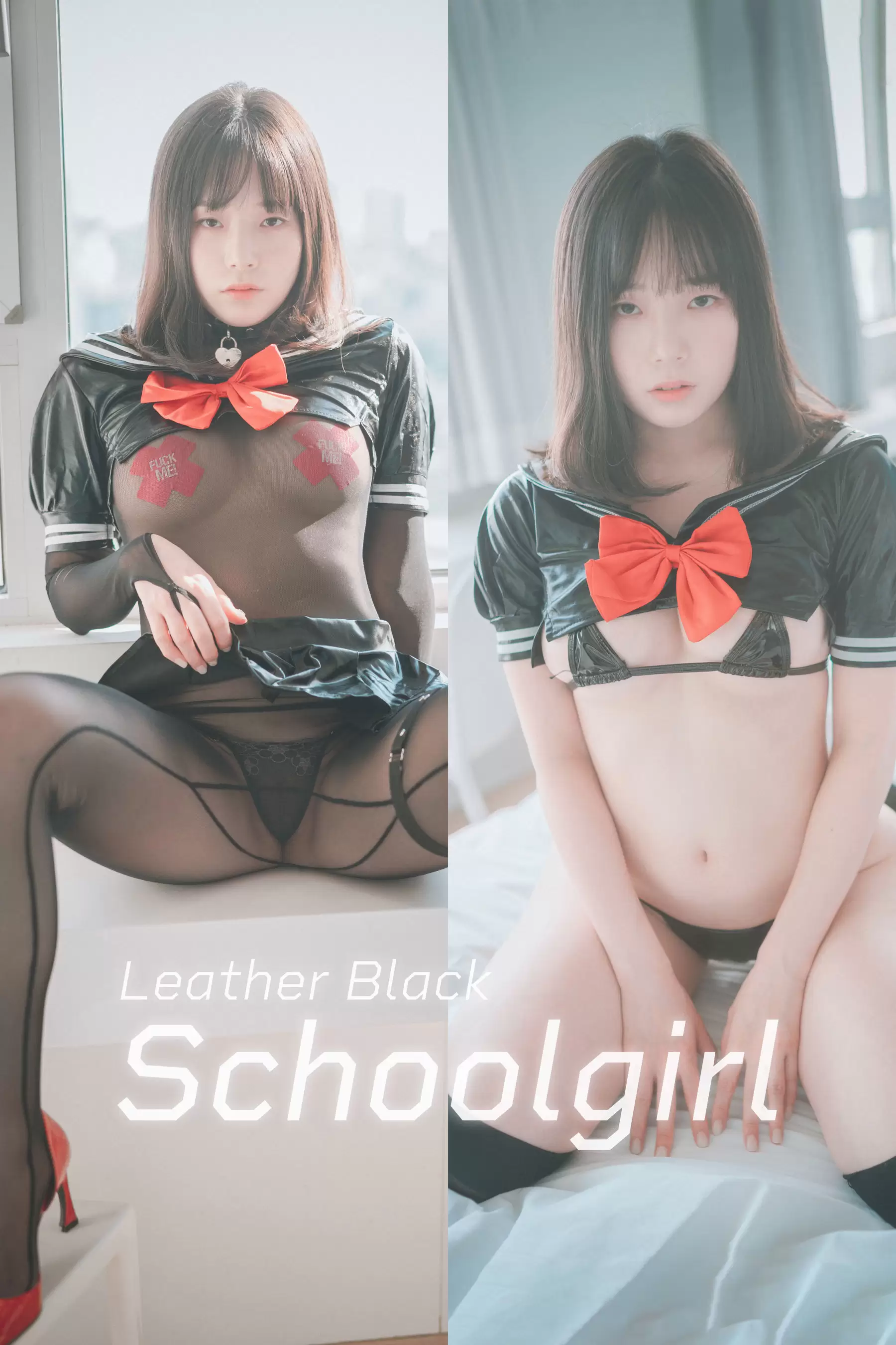 [DJAWA] PIA – Leather Black Schoolgirl [102P] - 秀人网免费无水印在线套图写真
