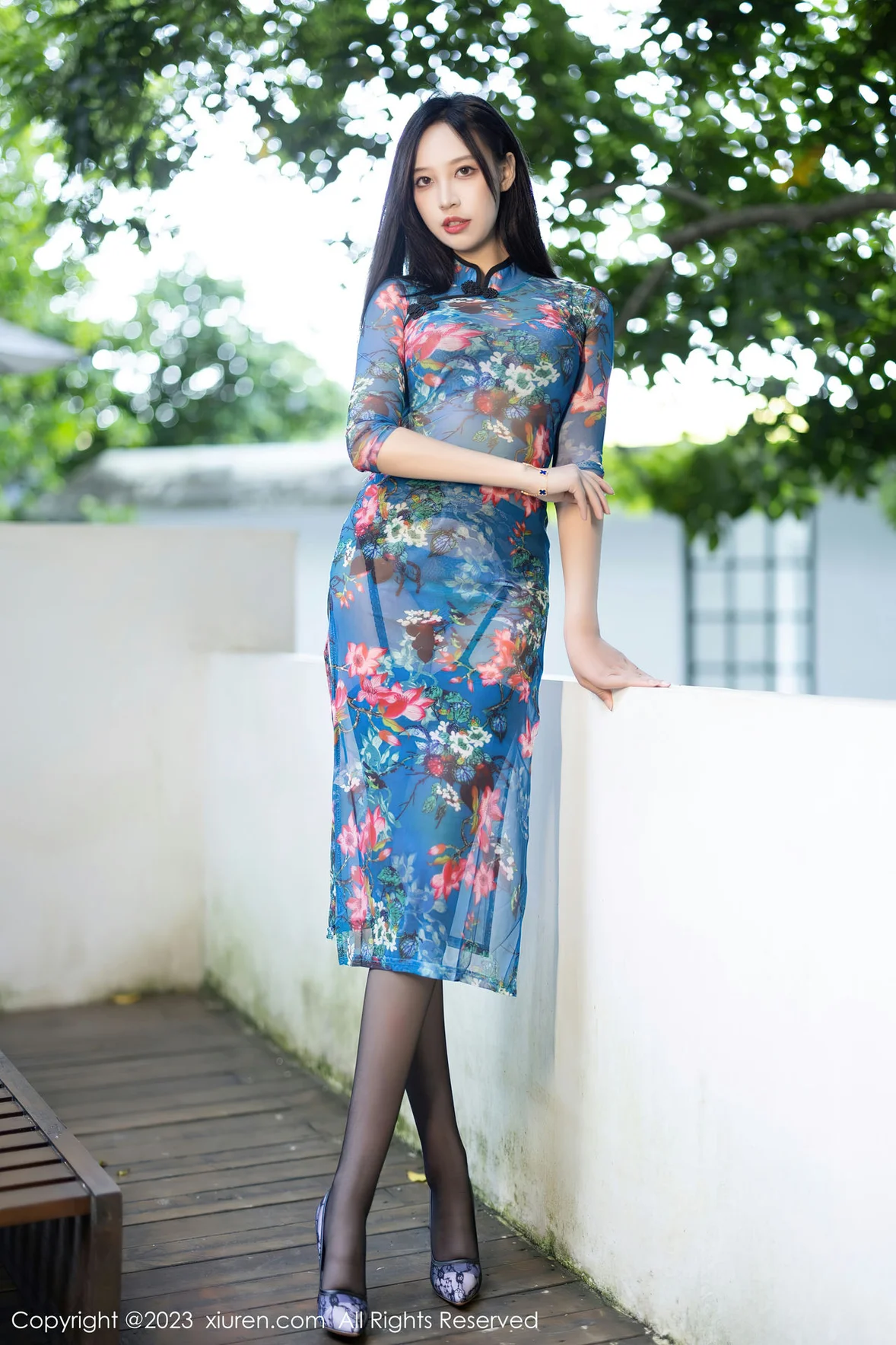 XiuRen 秀人 No.7271 郑颖姗Bev 蓝色旗袍性感写真 [82P] - 秀人网免费无水印在线套图写真