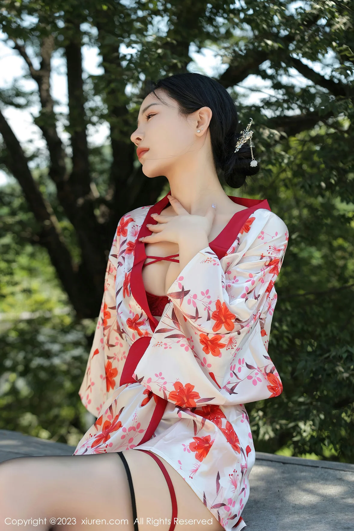 XiuRen 秀人 No.7177 米粒子 丝绸睡衣性感写真 [51P] - 秀人网免费无水印在线套图写真