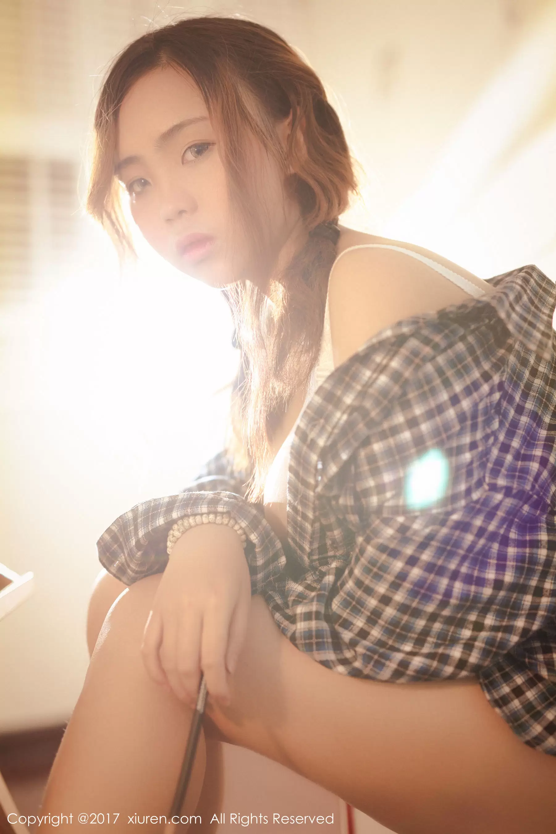 米爱Demon《格子衬衫+半透内衣系列》 秀人网XIUREN No.754 - 秀人网免费无水印在线套图写真