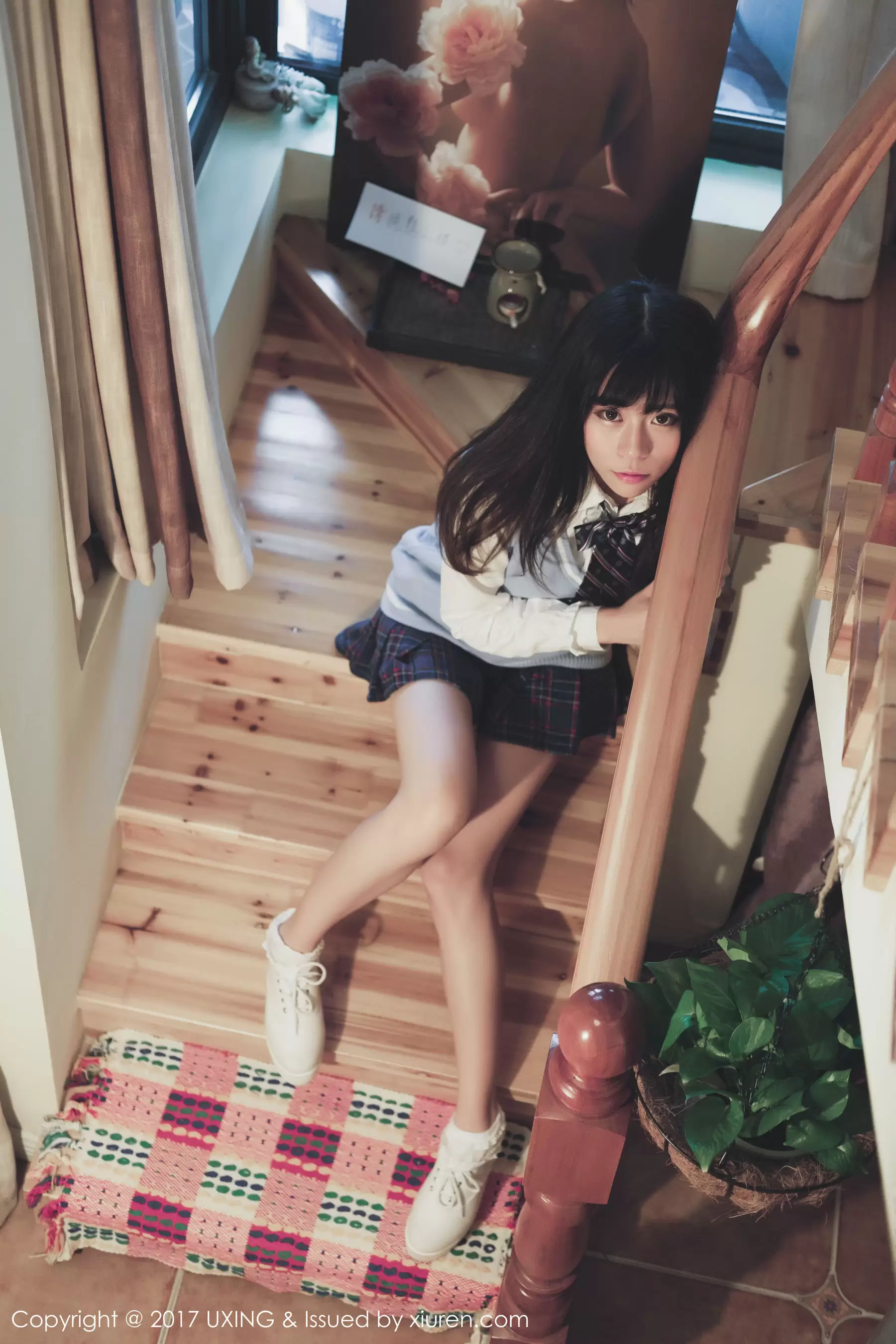 模特Yo酱《学生装+蕾丝装扮》 优星馆UXING VOL.048 [32P] - 秀人网免费无水印在线套图写真